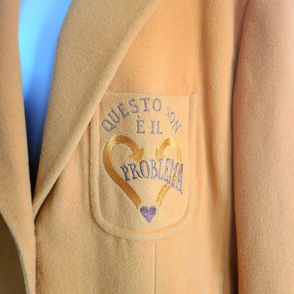 Vintage 1992 Cento x Cento by Iceberg virgin wool made in Italy yellow blazer. - Picture 2 of 16